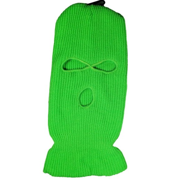 Winter Clearance Sale 2 FOR $15.00 Neon Green 3 Hole Winter Ski Mask Face Mask - Picture 4 of 4